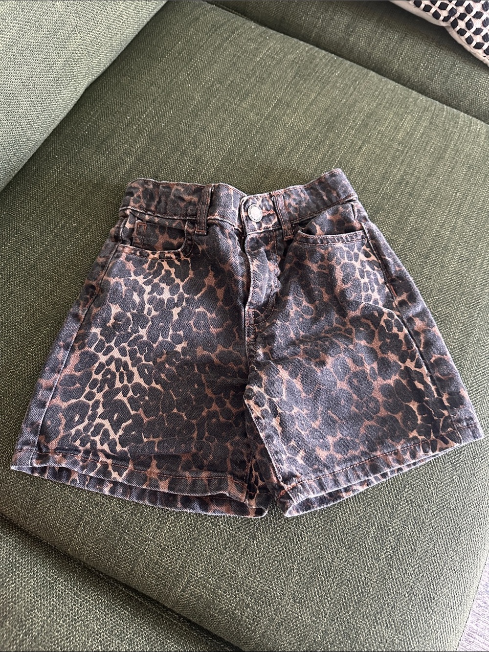 High-Waist Leopard Toddler Shorts